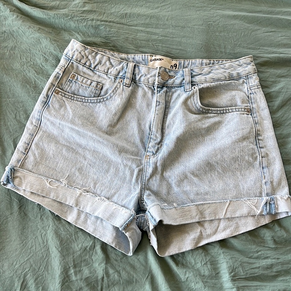 High waisted mom jean shorts